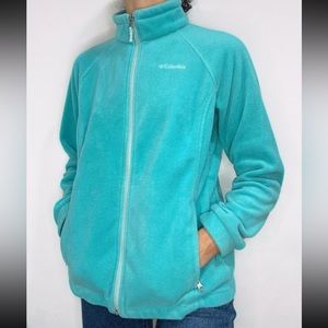 light blue Columbia zip up
